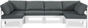 Nizuc - Outdoor Patio 6 Piece Modular Sectional With White Frame