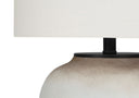 21" Ceramic Round Table Lamp With Drum Shade - Cream - HomeRoots - Table Lamps - Elite Enclave Home