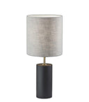 Wood Circular Block Table Lamp - Black
