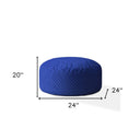 Polyester Round Pouf Cover - Blue