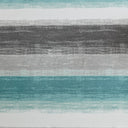 Saben - Stripe Print Shower Curtain - Aqua / Gray