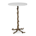 Calais - Marble Accent Table - Brass / White