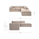 Cates - Dream Modular Sectional - Pebble - Moe's Home Collection - Stationary Sectionals - Elite Enclave Home
