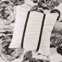 Dorsey - Floral Print Comforter Set - Black / White