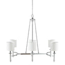 Elegenza - 6 - Light Chandelier With Fabric Drum Shades - Chrome - Hampton Hill - Chandeliers - Elite Enclave Home