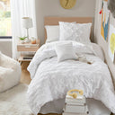Bailey - King/California King Diamond Pucker Comforter Set - White
