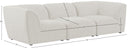 Miramar - 3 Seat Modular Sofa - Meridian Furniture - Stationary Sectionals - Elite Enclave Home