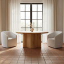 Sandy - Rolling Dining Chair - Off White - Moe's Home Collection - Arm Chairs - Elite Enclave Home