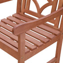 24" Solid Wood Indoor Outdoor Arm Chair - Brown