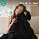 Ruched Fur - Ruched Throw - Black - Madison Park - Throws - Elite Enclave Home