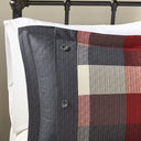 Ridge - King 6 Piece Herringbone Duvet Cover Set - Red - Madison Park - Bedding Sets - Elite Enclave Home