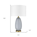 Glass Table Lamp With White Drum Shade - Light Gray