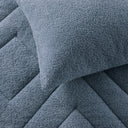 Kyla - King/California King Double Diamond Quilted Teddy Comforter Set - Blue