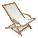 Wood Solid Wood Indoor Outdoor Deck Chair - White And Natural