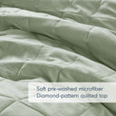 Phoebe - King/California King Diamond Quilted Ruffle Edge Comforter Set - Sage
