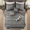 Bellagio - 6 Piece King/California King Quilt Set With Throw Pillows - Gray