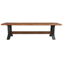 Bellamy Bench Honey / Black – solid acacia wood seat with warm honey finish and black metal trestle-base 