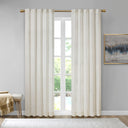 Colt - Room Darkening Metallic Printed Poly Fabric Rod Pocket/Back Tab Window Panel Pair - White/Gold