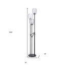 Three Light Traditional Shaped Floor Lamp With Clear Transparent Glass Novelty Shade - Black - HomeRoots - Floor Lamps - Elite Enclave Home