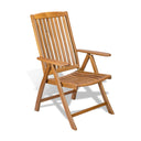 27" Solid Wood Indoor Outdoor Arm Chair - Brown