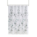 Magnolia - Floral Printed Burnout Shower Curtain - Aqua - Madison Park - Shower Curtains - Elite Enclave Home