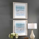 Sea Glass Sandbar - Framed Prints (Set of 2) - Light Blue