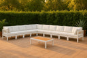 Nizuc - Outdoor Patio 10 Piece Modular Sectional With White Frame - Meridian Furniture - Stationary Sectionals- Elite Enclave Home