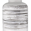 Ceramic Column Lamp With White Drum Shade - Black And White