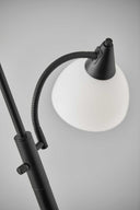 Two Light Torchiere Floor Lamp With Acrylic Bowl Shades - Black / White - HomeRoots - Floor Lamps - Elite Enclave Home