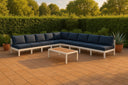 Nizuc - Outdoor Patio 9 Piece Modular Sectional With White Frame - Meridian Furniture - Stationary Sectionals- Elite Enclave Home