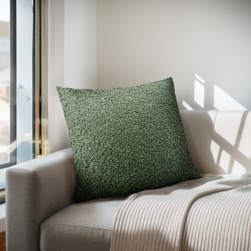 Tara - Solid Boucle Square Pillow - Green
