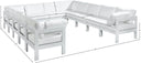 Nizuc - Outdoor Patio 12 Piece Modular Sectional With White Frame - Meridian Furniture - Stationary Sectionals- Elite Enclave Home