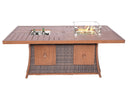 Wicker Outdoor Gas Fire Pit Table With Ice Bucket - Brown