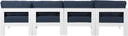 Nizuc - Outdoor Patio 4 Seat Armless Modular Sofa With White Frame - Meridian Furniture - Stationary Sectionals- Elite Enclave Home
