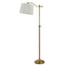 Adjustable Height Swing Arm Floor Lamp With White Fabric Shade - Bronze - HomeRoots - Floor Lamps - Elite Enclave Home