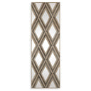 Tahira - Geometric Argyle Pattern Wall Mirror - Light Brown