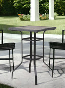 Square Metal Outdoor Bistro Table - Brown And Black