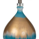 Ombre Glass Table Lamps With White Empire Shade (Set of 2) - Blue And Gold