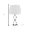 24" Metal Table Lamp With Empire Shade - Clear White