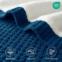 Rowan - Waffle Knit Chenille Throw - Navy Blue - Madison Park - Throws - Elite Enclave Home