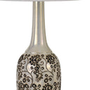 Metal Two Light Bedside Table Lamps With White Globe Shade (Set of 2) - Silver