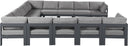 Nizuc - Outdoor Patio 13 Piece Modular Sectional With Gray Frame