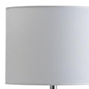 21" Bedside Table Lamp With White Drum Shade - Silver - HomeRoots - Table Lamps - Elite Enclave Home