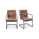 Ansel - Leather Arm Chair (Set of 2) - Grazed Brown - Moe's Home Collection - Chair Sets - Elite Enclave Home