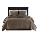 Harper - King Reversible 3 Piece Coverlet Set - Taupe