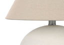 16" Ceramic Round Table Lamp With Empire Shade - Cream - HomeRoots - Table Lamps - Elite Enclave Home