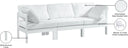 Nizuc - Outdoor Patio 3 Seat Modular Sofa With White Frame - Meridian Furniture - Stationary Sectionals- Elite Enclave Home