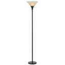 71" Torchiere Floor Lamp With Beige Frosted Glass Dome Shade - Bronze - HomeRoots - Floor Lamps - Elite Enclave Home