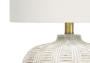 Urn Table Lamp With Ivory Drum Shade - Gold And White - HomeRoots - Table Lamps - Elite Enclave Home