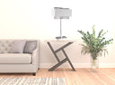 Table Lamp With Faux Crystals And White Rectangle Shade - Silver